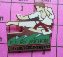 1015B Pin's Pins / Beau Et Rare / SPORTS / 1992 GRENADE CHAMPIONNAT DU MONDE JUDO KARATE FLEURY MICHON - Judo