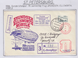 Russia 70th Ann.. Zeppelin Flights Amundsen-Ellsworth-Nobile Registered Letter Ca St. Petersburg 5.5.1996 (PW157) - Événements & Commémorations