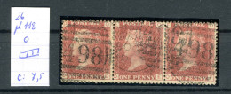 Grande-Bretagne   N°  26  Planche 118 En  Bande De Trois - Used Stamps