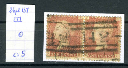 Grande-Bretagne   N°  26  Planche 137  En Paire - Used Stamps