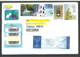 ISRAEL 2022 Registered Cover From HAIFA To Estonia With Many Nice Stamps - Storia Postale