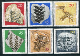 DDR / E. GERMANY 1973 Palaeontological Exhibits MNH / **.  Michel 1822-27 - Unused Stamps