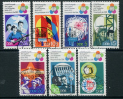 DDR / E. GERMANY 1973 Youth And Student Festival (7) Used.  Michel 1829-30, 1862-66 - Used Stamps