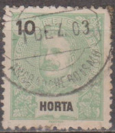 HORTA (Açores) - 1897,  D. Carlos I.   10 R.    D. 11 3/4 X 12   (o)  MUNDIFIL  Nº 15 - Horta