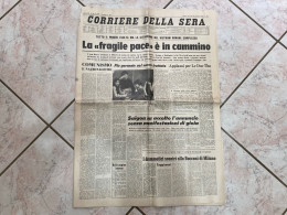 CORRIERE DELLA SERA VIETNAM SAIGON INDOCINA APOCALISSE PACE 25 GENNAIO 1973. - Prime Edizioni