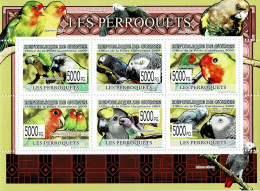 GUINEA 2009 Mi 6430-6435 PARROTS MINT MINIATURE SHEET ** - Pappagalli & Tropicali