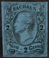 2 Ngr. Grauultramarin - Sachsen Nr. 10 C - Ungebraucht Mit Falz - Pracht - Signiert - Sachsen