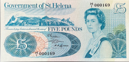Saint Helena 5 Pounds, P-7a (1976) - UNC - 000169 - RARE - St. Helena