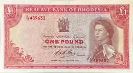 Rhodesia 1 Pound, P-28d (14.10.1968) - About Uncirculated - RARE - Rhodesia