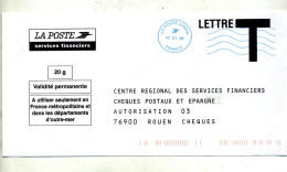 Lettre Reponse T Cheque Poste Flamme Neopost - Cards/T Return Covers