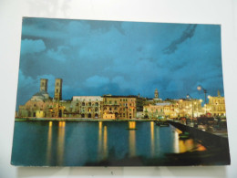 Cartolina Viaggiata "MOLFETTA Molo Foraneo - Notturno" 1970 - Molfetta