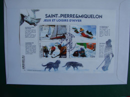 SPM/SAINT PIERRE ET MIQUELON FDC/1ER JOUR "BLOC JEUX D'HIVER" 2023 - FDC