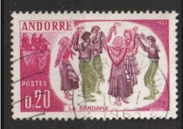 Andorre Français - Année 1963 - Oblitéré  Yvet Et Tellier N° 166 - Folklore Andorran - Used Stamps