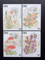 IRELAND 1990 FLOWERS MI 729/32 MAXIMUM CARDS IERLAND BLOEMEN - Cartes-maximum