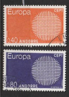 Andorre Français - Année 1970 - Oblitéré  Yvet Et Tellier N° 202-203 - Europa - Oblitérés