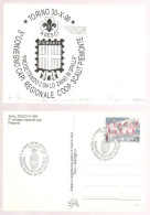 Cartolina Torino 29/30/31-X-1999 5° Convegno Regionale Coop. Scaut Piemonte Francobollo 50° Scomparsa Superga Torino 800 - Collections & Lots