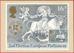 Carte Maximum (FDC) - Royaume-Uni (Écosse-Édimbourg) (15-5-1984) Europa (Élection Parlement Européen) (1) (Recto-Verso) - Maximumkaarten