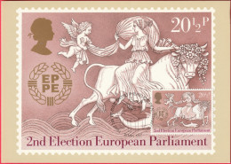 Carte Maximum (FDC) - Royaume-Uni (Écosse-Édimbourg) (15-5-1984) Europa (Élection Parlement Européen) (2) (Recto-Verso) - Maximumkarten (MC)