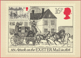 Carte Maximum (FDC) - Royaume-Uni (Écosse-Édimbourg) (31-7-1984) - Courrier Royal (Courrier D'Exeter 1816) (Recto-Verso) - Carte Massime