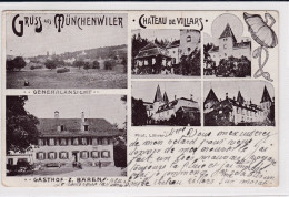 Münchenwiler / Villars-les-Moines.  Jugendstil, 6 Ansichten (4 Vom Schloss + Gasthof Z. Bären) - Villars-les-Moines