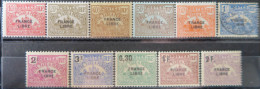 LP3991/104 - 1942 - COLONIES FRANÇAISES - MADAGASCAR - TIMBRES TAXE - SERIE COMPLETE - N°20 à 30 NEUFS**(10t)/obli(1t) - Strafport