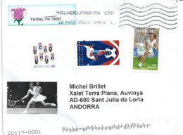 "Little Mo", Maureen Connolly.American Tennis Player, Letter 2023 To Andorra (Principat) - Covers & Documents