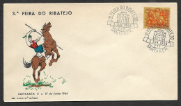 Portugal Cachet Commémoratif  Feira Do Ribatejo Foire Agricole Cheval Santarem 1956 Event Pmk Agricultural Horse Fair - Annullamenti Meccanici (pubblicitari)