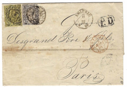 1858 - Letter From LEIPZIG To Paris , Fr. Michel N° 9 And 11  - Very Nice Stamps - Sachsen