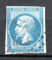 Col33 France 1860 N° 14B  Oblitéré Etoile : 6,00€ - 1853-1860 Napoleon III