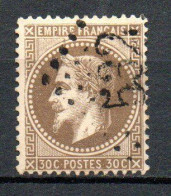 Col33 France 1867 N° 30  Oblitéré GC 532 : 25,00€ - 1863-1870 Napoleon III With Laurels