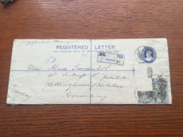 AAK15 India Stationery Entier Postal Ganzsache EU 5c 253x106 Von Madras Nach Kellinghusen - 1882-1901 Empire