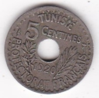 Protectorat Français . 5 Centimes 1920, Petit Module, En Frappe Médaille En Cupro Nickel, Lec# 88a - Tunesien