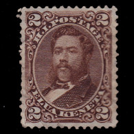 HAWAII Stamp.Kalakaua.1875.2c.brown.SCOTT 35.MNG - Hawaï