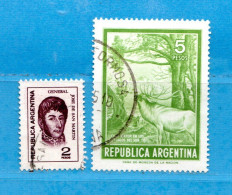 (Us.7) Argentina ° 1974-75  -  Yv. 991-992.  Oblitérer. - Usados