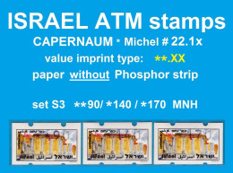 Israel ATM CAPERNAUM Michel 22.1x * No Ph * Set Xx90/140170 MNH * Klussendorf Etiquetas Automatenmarken - Franking Labels