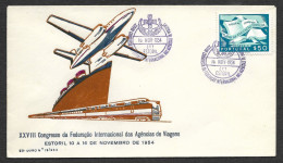 Portugal Cachet Commémoratif Congrès Federation Int. Agences De Voyages Estoril 1954 Travel Agencies Congress Event Pmk - Annullamenti Meccanici (pubblicitari)