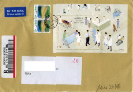 HONG-KONG  COVER  Registered Letter For Italy  2 Sheetlets 2023 Used - Covers & Documents