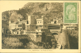 Monaco CPA Le Palais Du Prince YT N° 122 Ravin église Ste Dévote CAD Jour De L'an 1 1 1938 Monaco - Storia Postale