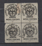 0016B-COLOMBIA-1889- LOCAL POST- "CORREOS URBANOS DE BOGOTA" - USED BLOCK-SILK PAPER SCARCE - Colombia