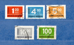 (Us.7) Argentina ° 1976 - CHIFFRES.  Yv. 1041-1042-1043-1044-1048.  Oblitérer. - Usados