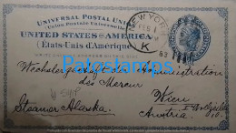 207116 US NEW YORK SHIP STEAMER ALASKA CANCEL CIRCULATED TO AUSTRIA POSTAL STATIONERY POSTCARD - Other & Unclassified