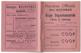 Horaires Officiels Des Autobus D'aunis Et Saintonge Dans Les Années 1950 - Europe