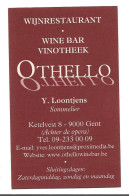 Gent Wijnrestaurant Wine Bar Vinotheek Ketelvest Othello Visitekaartje Htje - Cartes De Visite