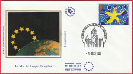 FDC - Enveloppe Edinburgh (Royaume-Uni) (5 Oct. 93) - Marché Unique Européen - 1991-2000 Decimal Issues