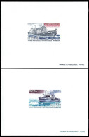 F.S.A.T.(1980) Supply Ship. Icebreaker. Set Of 2 Deluxe Sheets. Scott Nos C62-3, Yvert Nos PA63-4. - Imperforates, Proofs & Errors