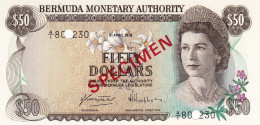 Bermuda 50 Dollars 1978 SPECIMEN UNC P-32bs "free Shipping Via Registered Air Mail" - Bermudas