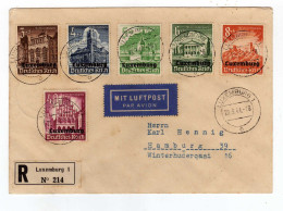 LUXEMBURG 1941 Cover; Luxemburg To Hamburg; Airmail Luftpost Registered Recommandé  Reco R - 1940-1944 Deutsche Besatzung