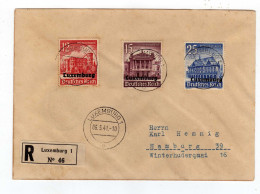 LUXEMBURG 1941 Cover; Luxemburg To Hamburg; Registered Recommandé  Reco R - 1940-1944 Occupazione Tedesca