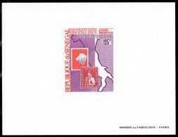 SENEGAL(1975) Stamps Of Senegal And Italy. Map Of Italy. Deluxe Sheet. Reggione Exhibition. Scott No C139 - Senegal (1960-...)