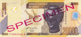 Democratic Republic Of The Congo 20000 Francs 2006 (2012) SPECIMEN UNC P-104s "free Shipping Via Registered Air Mail" - Democratische Republiek Congo & Zaire